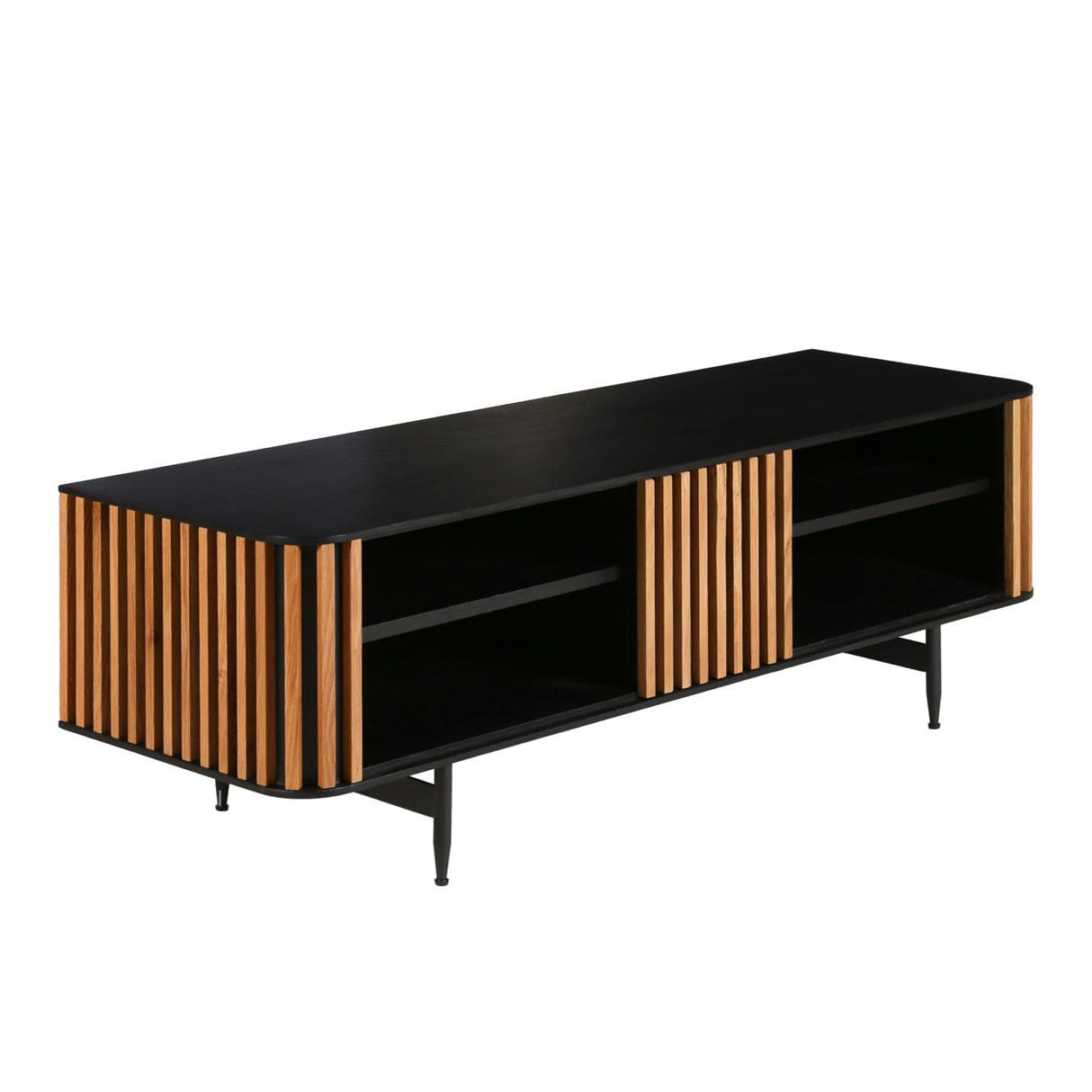 Szafka rtv Linea 130 cm dębowe lamele