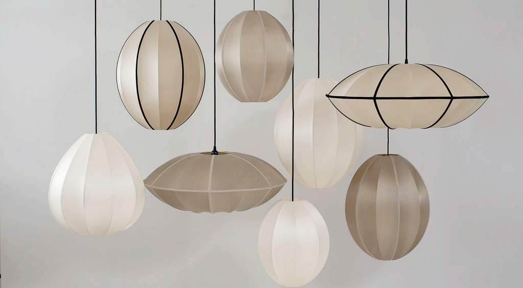 Lampa Indochina Lotus Offwhite jedwab ø36x37 cm