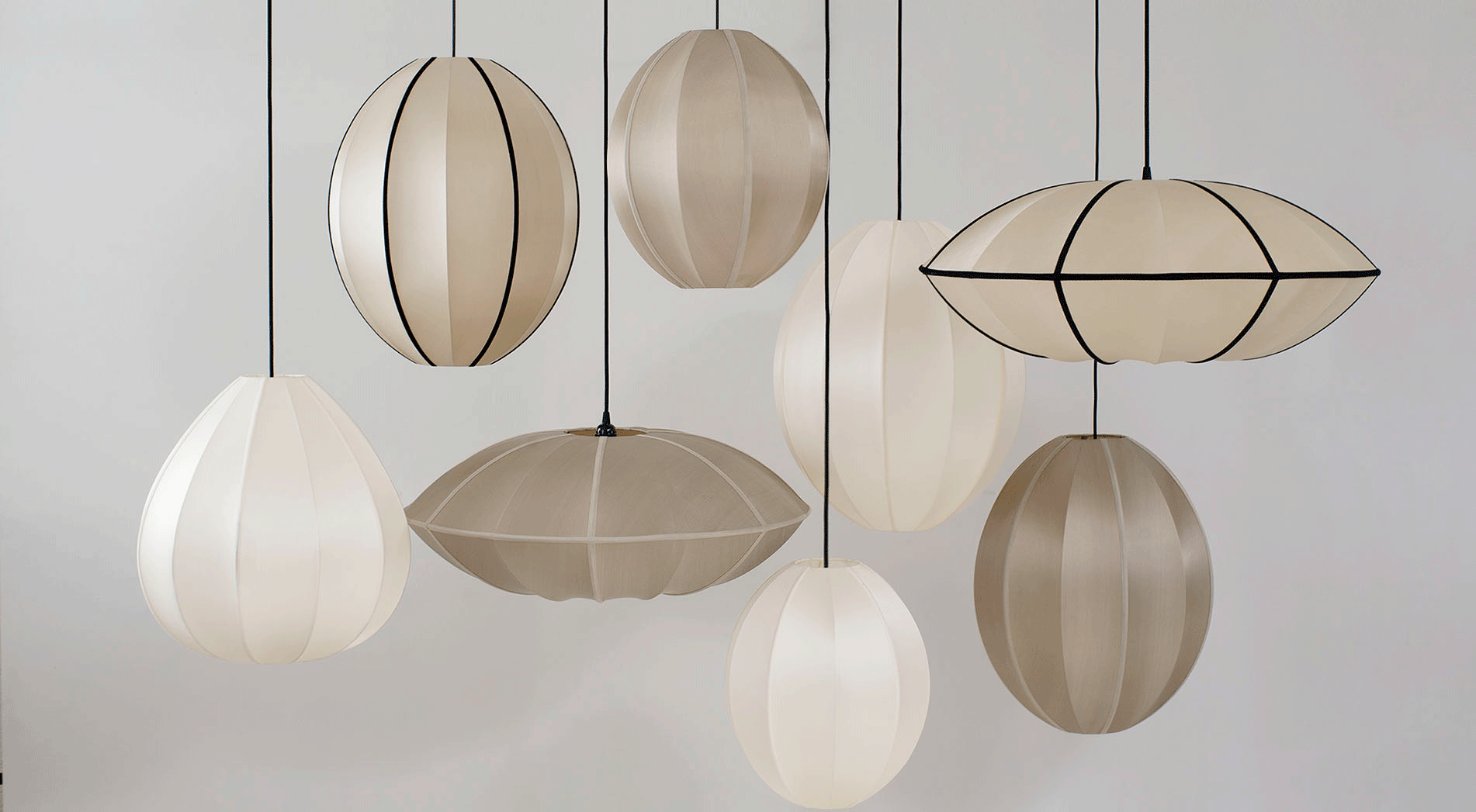 Lampa Indochina Lotus Offwhite jedwab ø36x37 cm