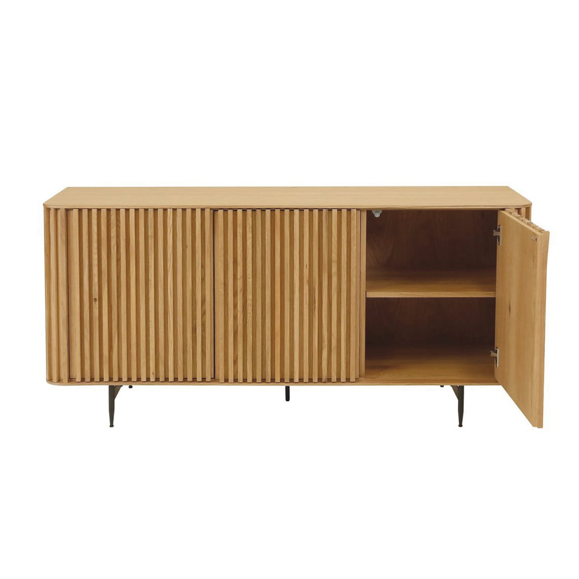 Komoda  Linea dębowa lamele 159x45x76 cm