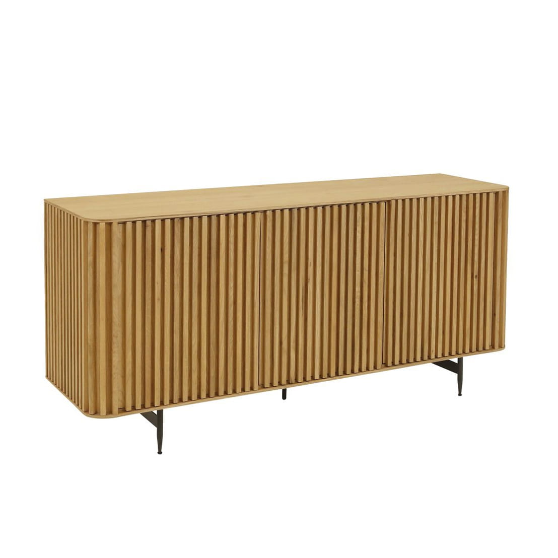 Komoda  Linea dębowa lamele 159x45x76 cm