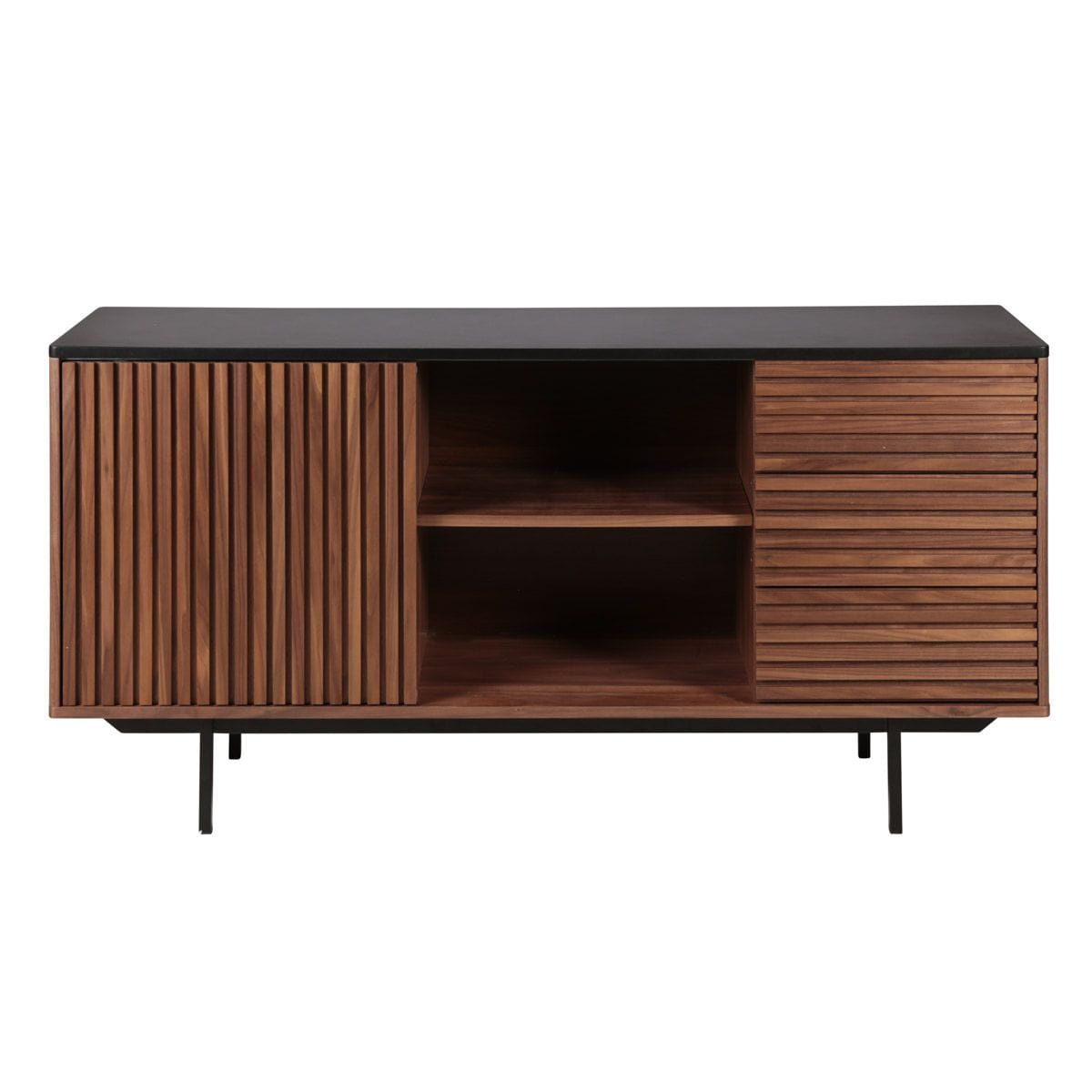 Komoda Nuance 160x80x45 cm orzech ryflowany front