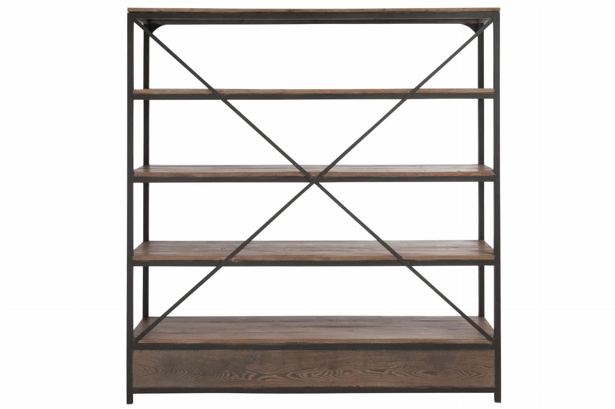 Regał FORGE drewno metal 180x45xh190 cm