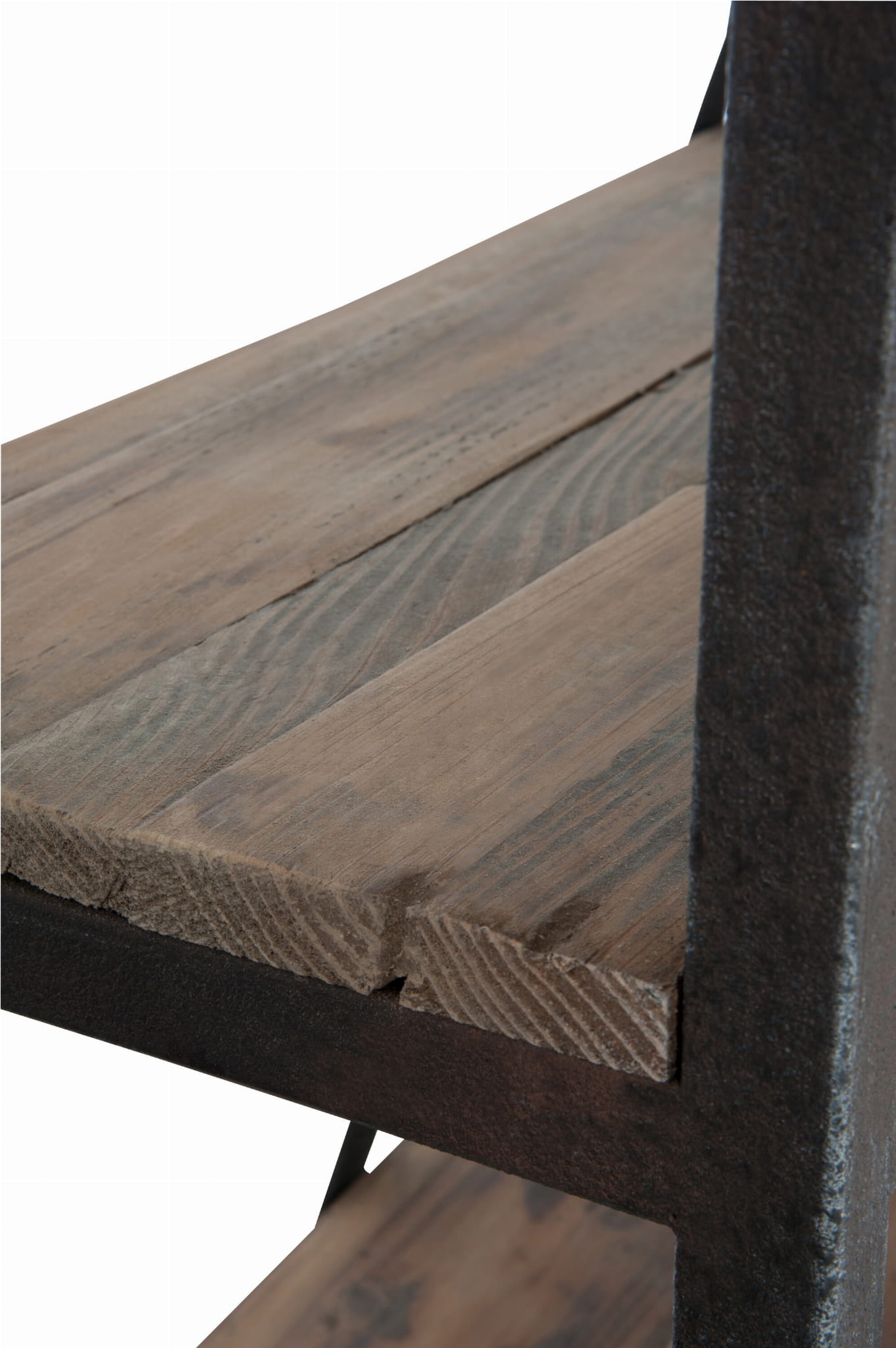 Regał RIVET z drabiną drewno metal 160x45xh243 cm