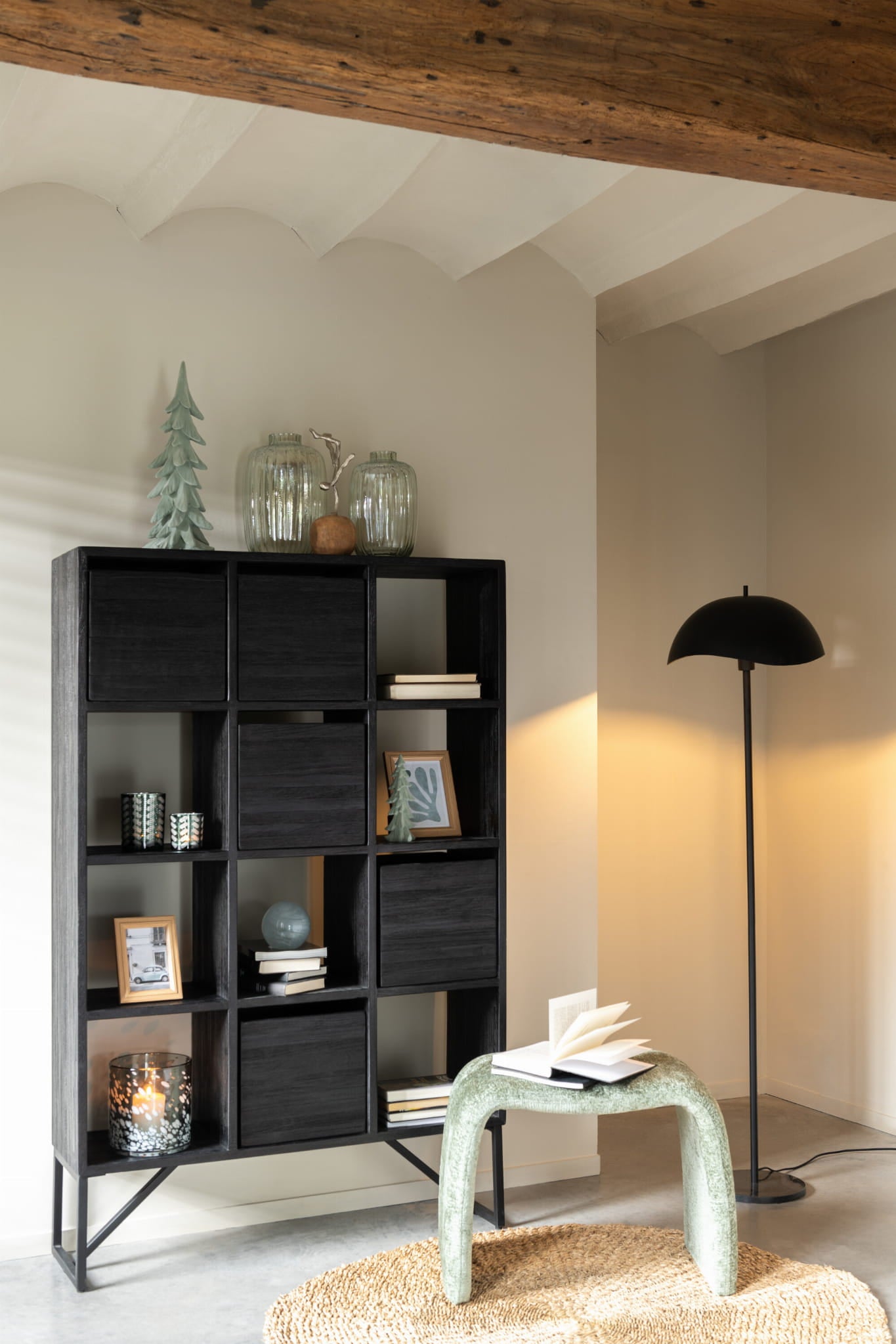 Regał z szufladami NOIR TEAK z recyklingowanego drewna 100x30x158 cm