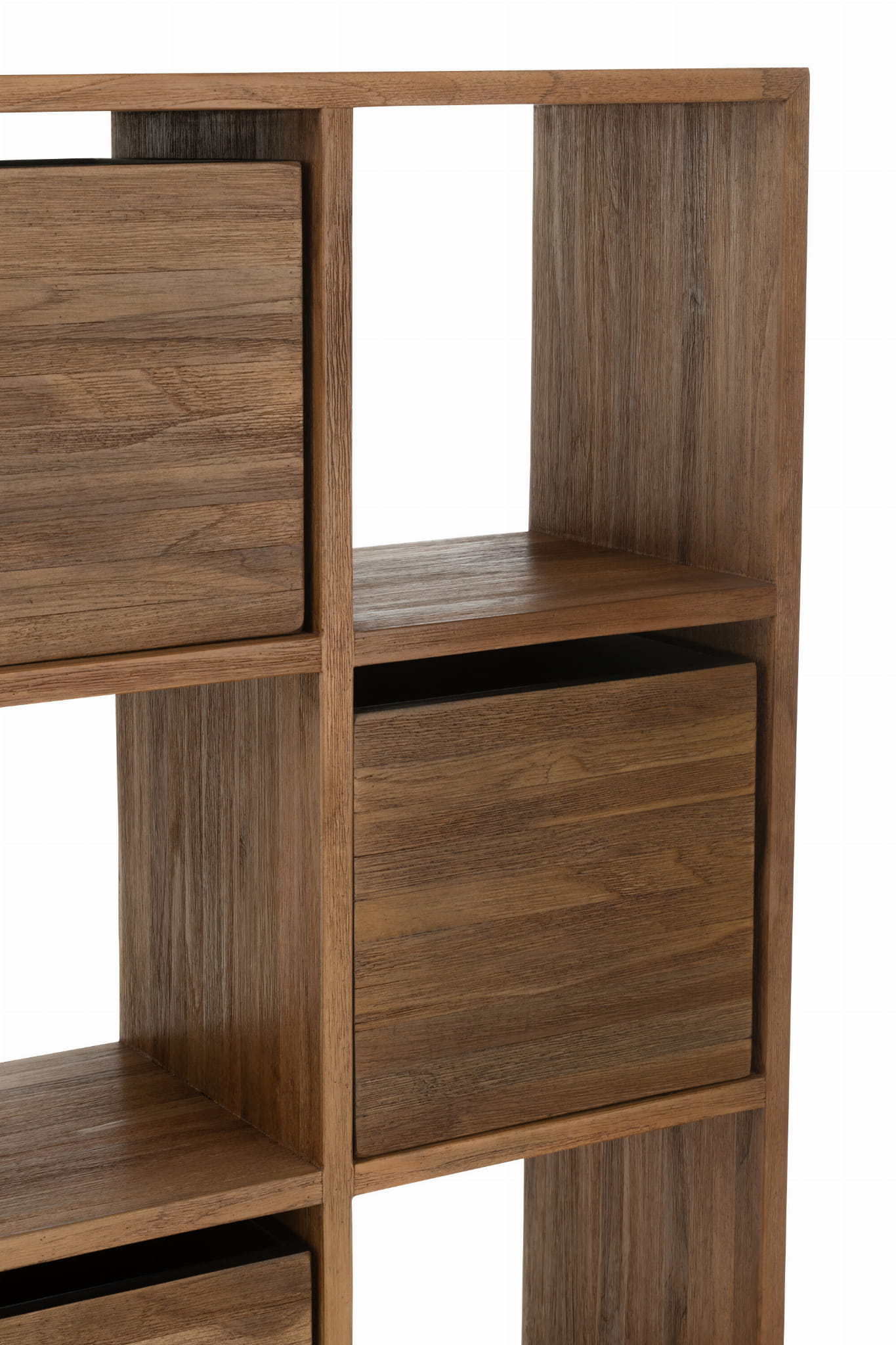 Regał z szufladami NATURAL TEAK z recyklingowanego drewna 100x30x158 cm