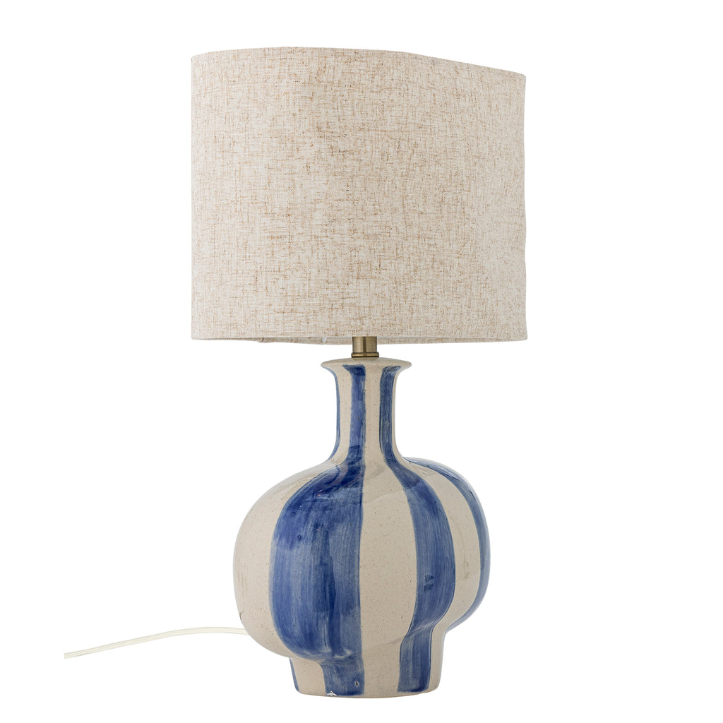 Lampa stołowa ALIDA w pasy niebieska 46 cm