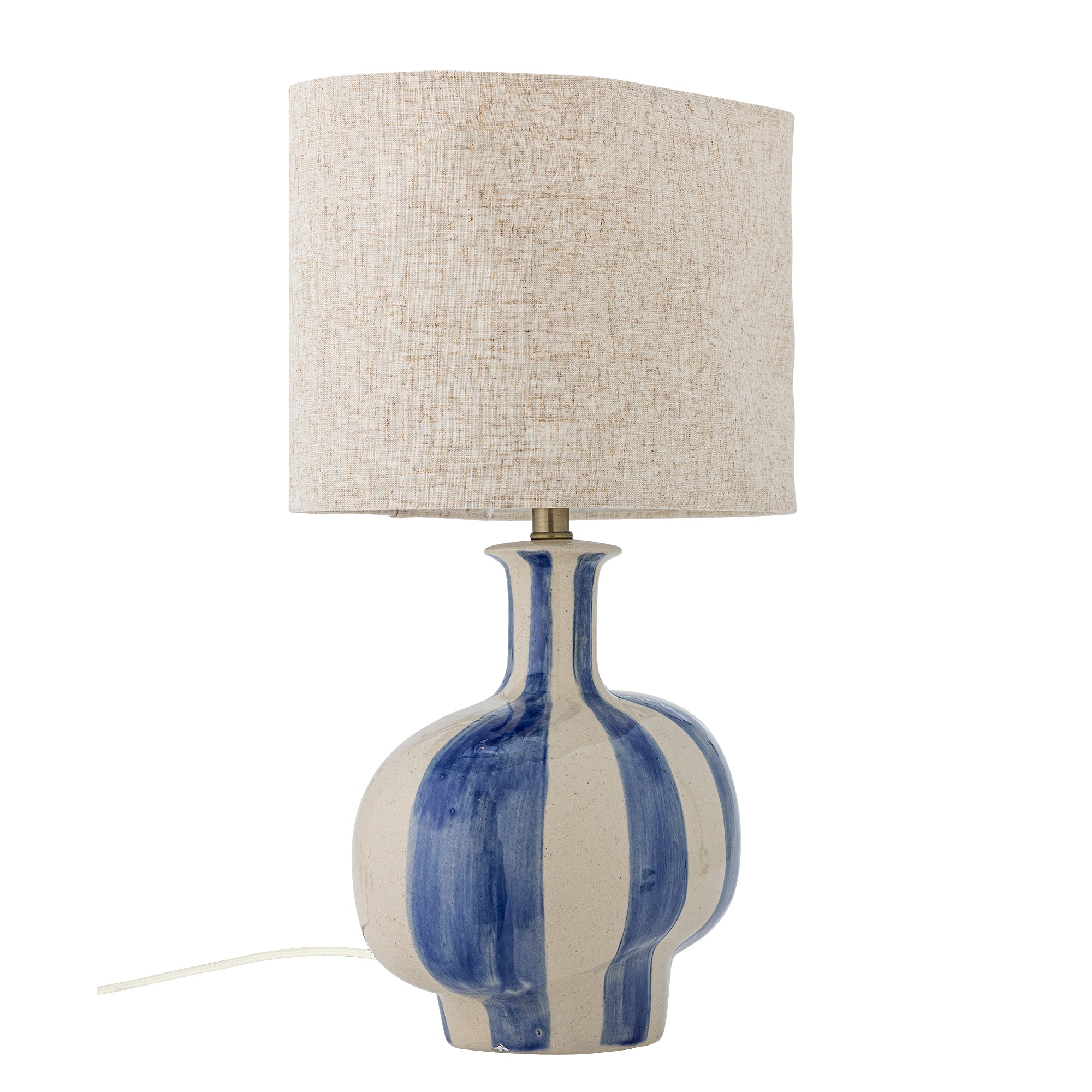 Lampa stołowa ALIDA w pasy niebieska 46 cm