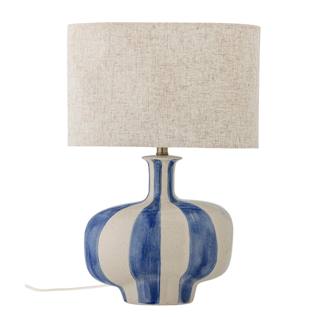 Lampa stołowa ALIDA w pasy niebieska 46 cm