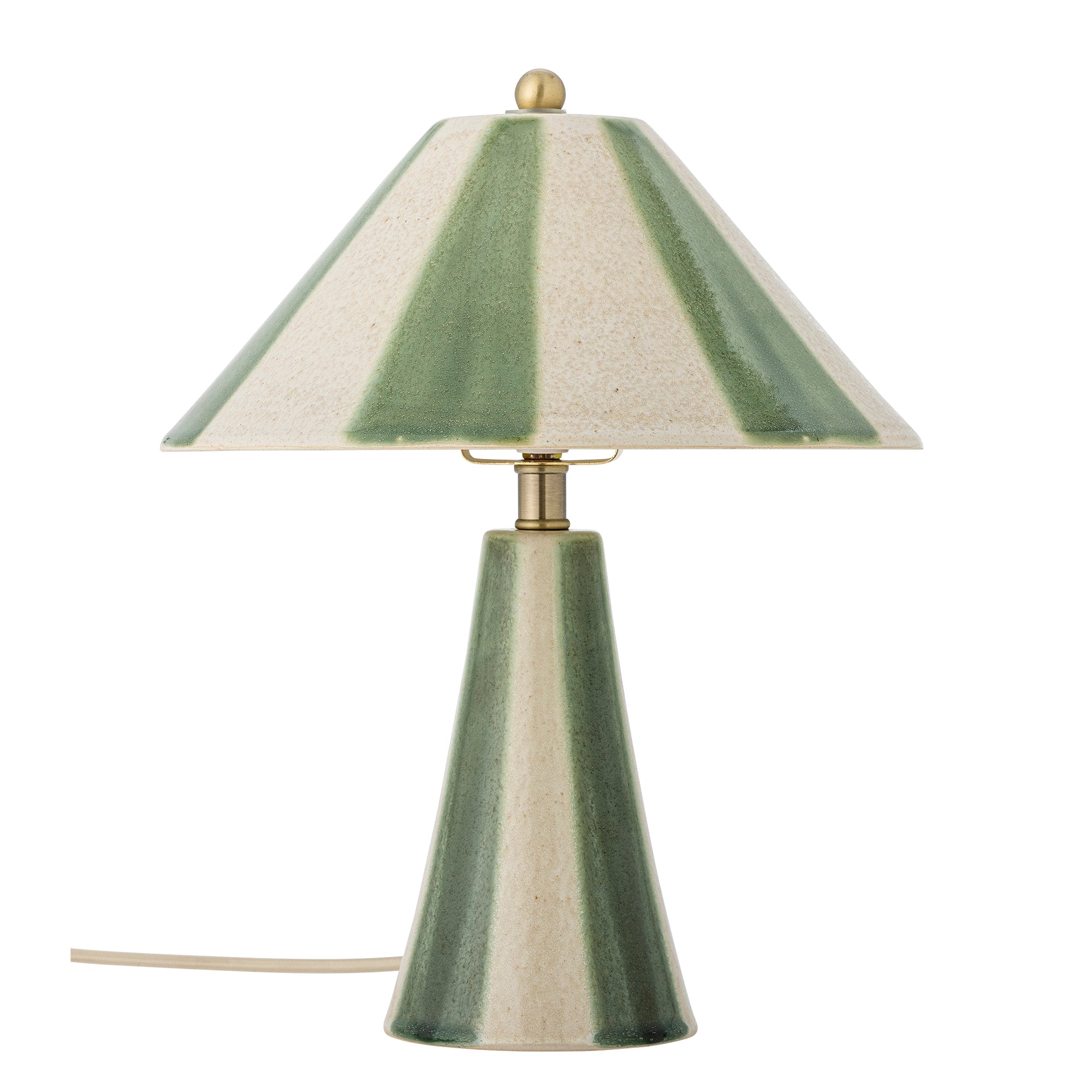 Lampa stołowa Olive w pasy zielony 35 cm
