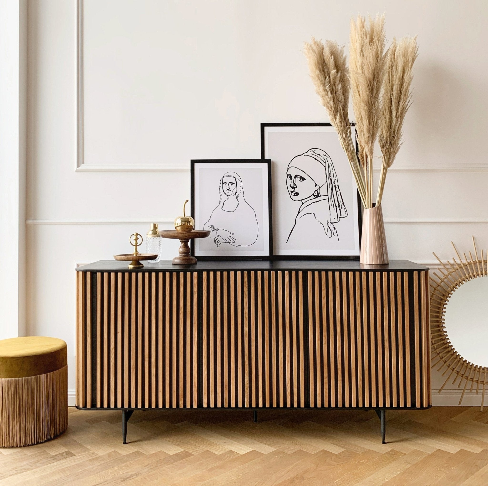 Dębowa komoda 3 - drzwiowa LINEA Zago
