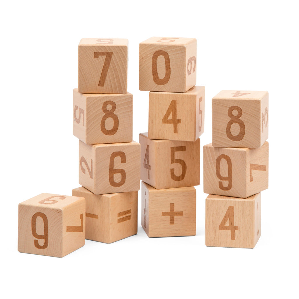 Drewniane klocki Numbers cyfry 12 szt Sebra