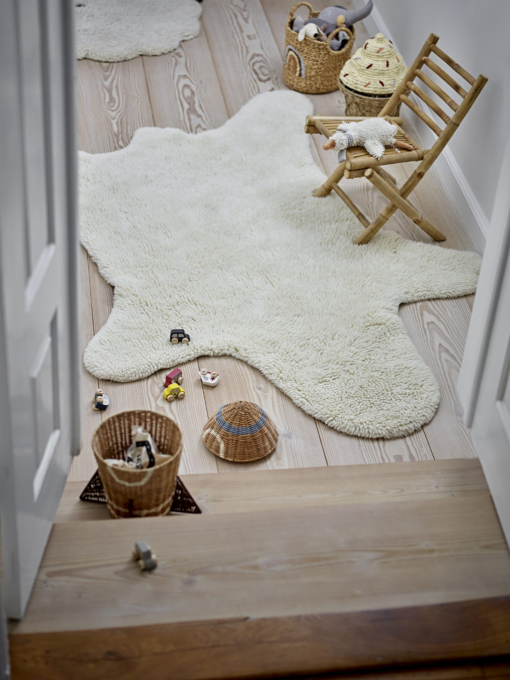 Dywan Bear biały wełniany Bloomingville Mini