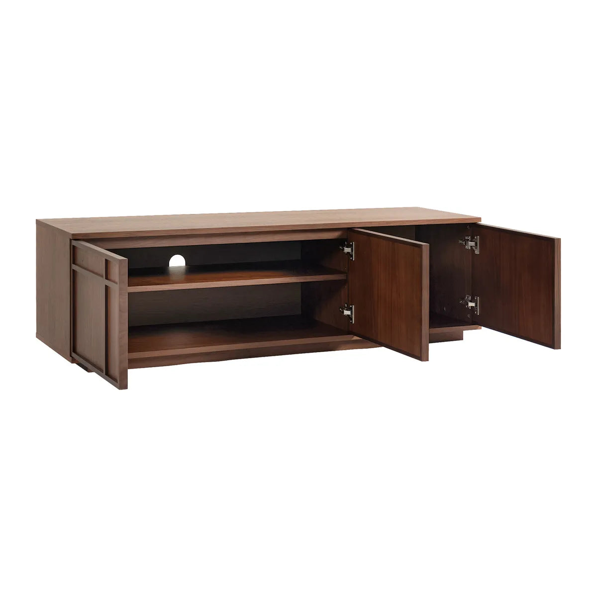 Szafka rtv FERMO 150 cm – fornir orzech włoski, 3-drzwiowa