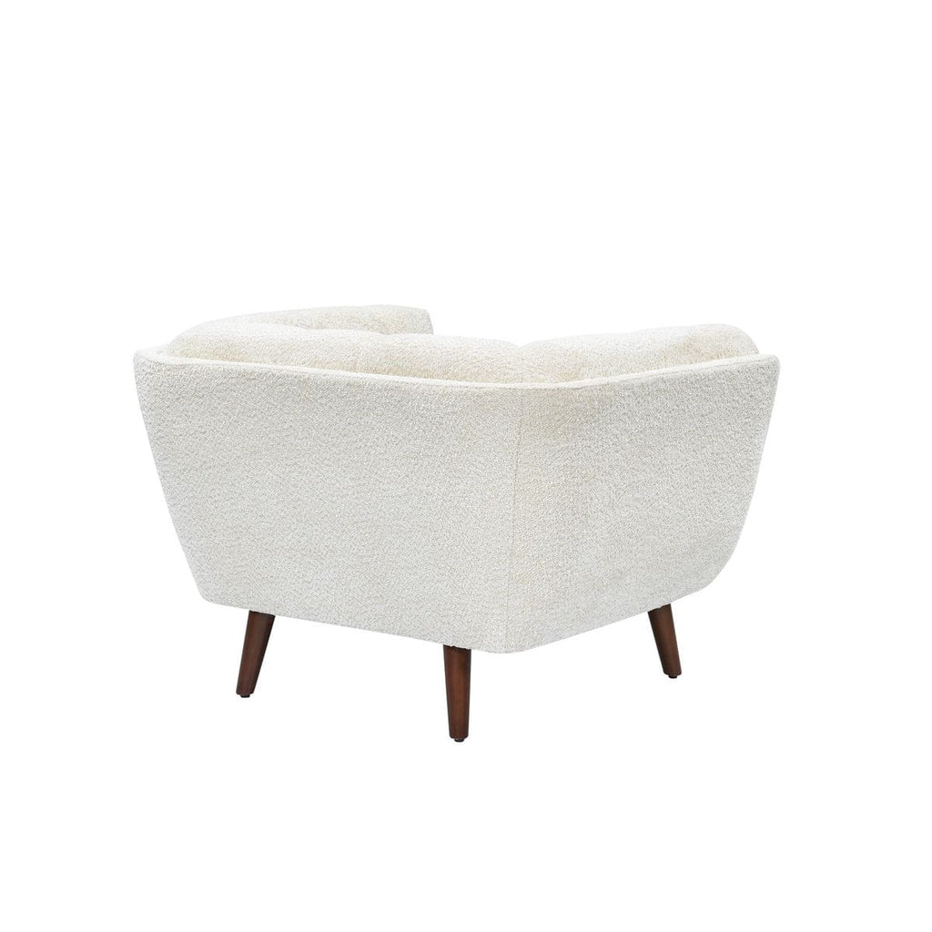 Fotel Beryl pikowany boucle kremowy 110x90x76cm Zago