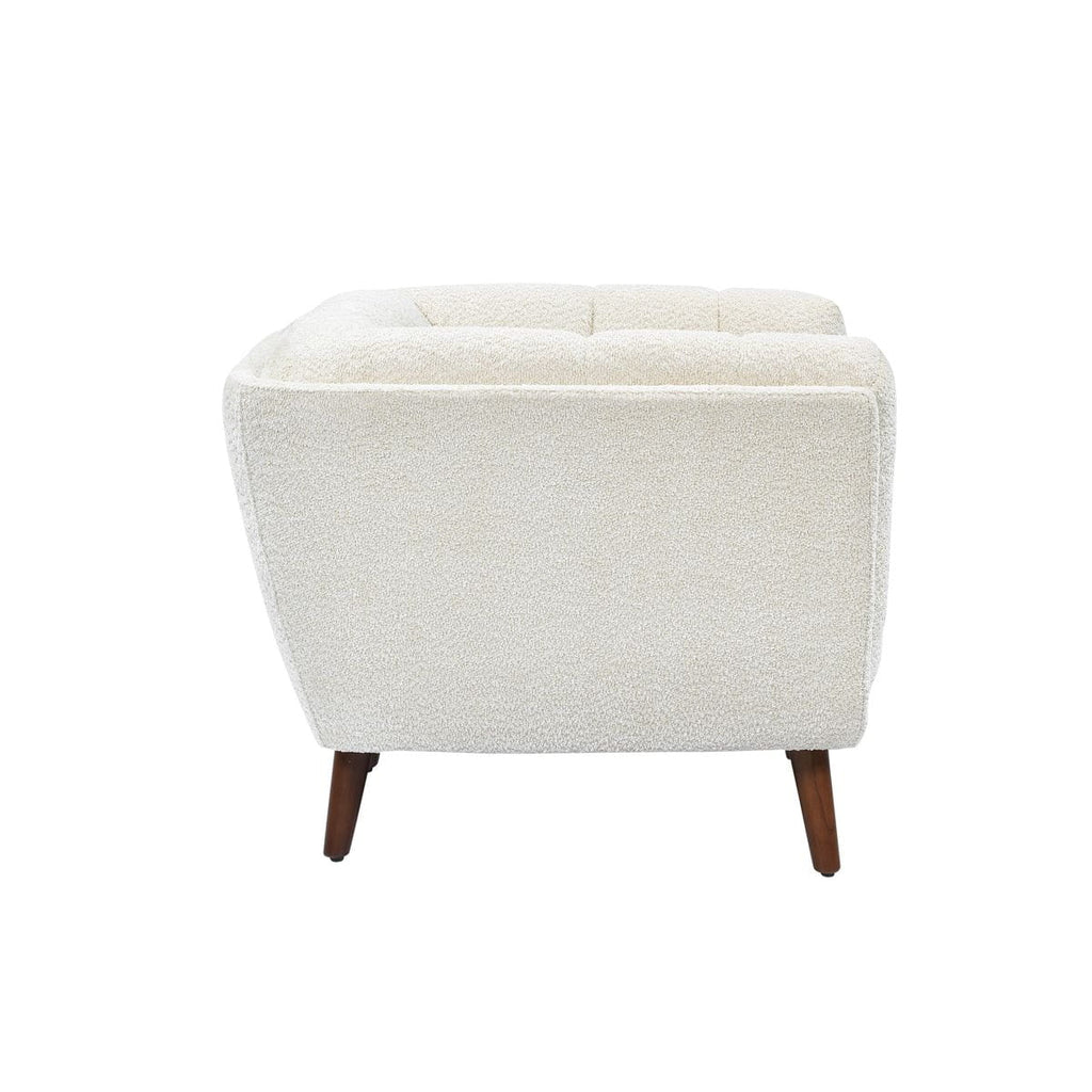 Fotel Beryl pikowany boucle kremowy 110x90x76cm Zago