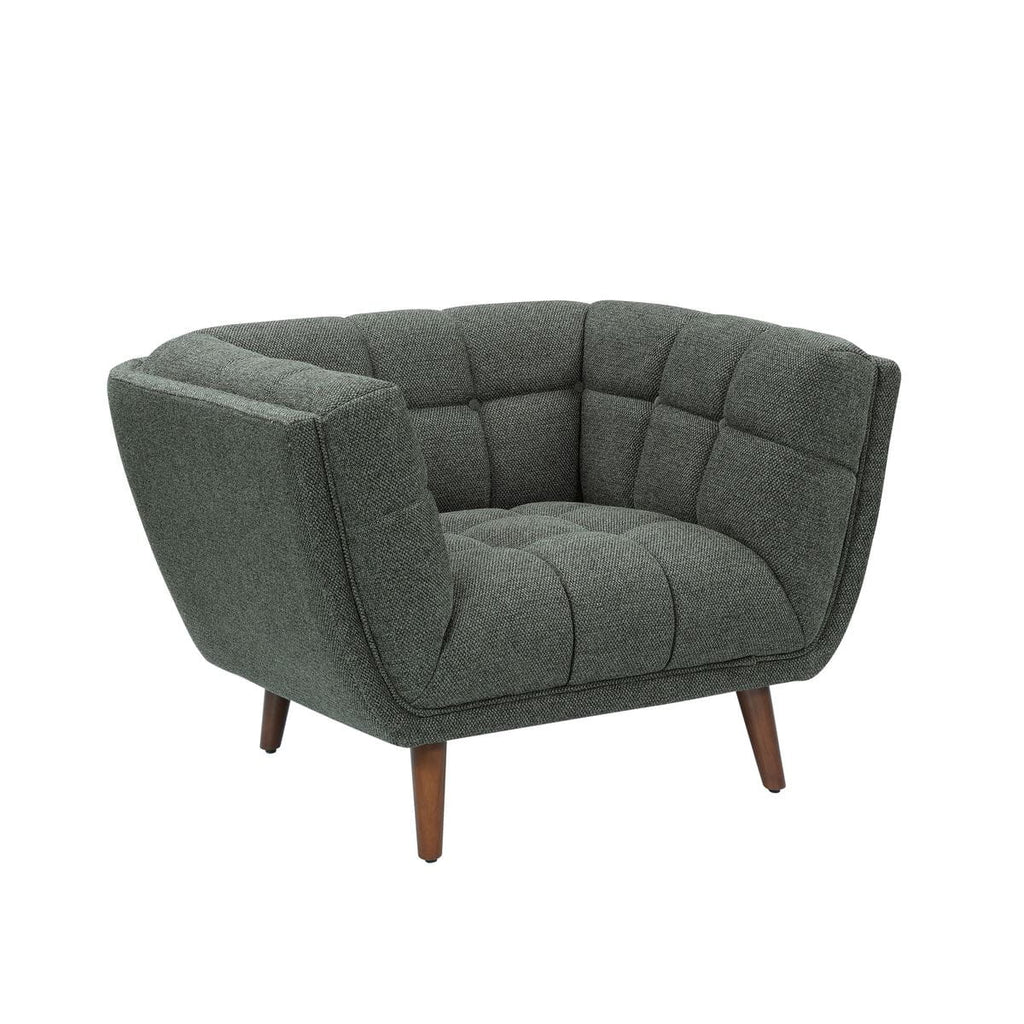 Fotel Beryl pikowany khaki zielony 110x90x76cm Zago