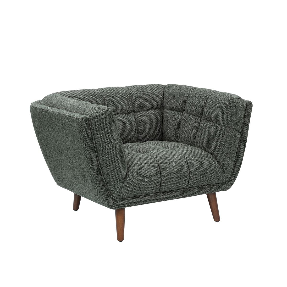 Fotel Beryl pikowany khaki zielony 110x90x76cm Zago