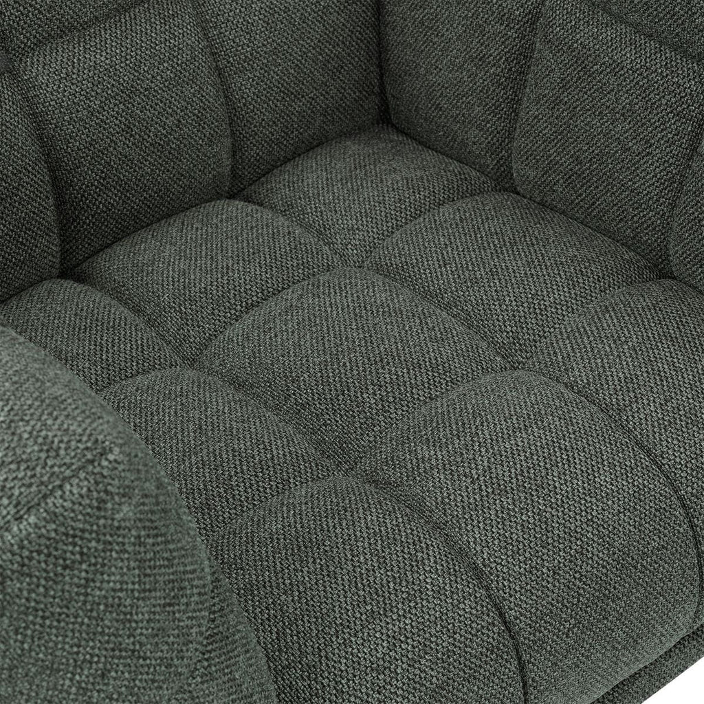 Fotel Beryl pikowany khaki zielony 110x90x76cm Zago