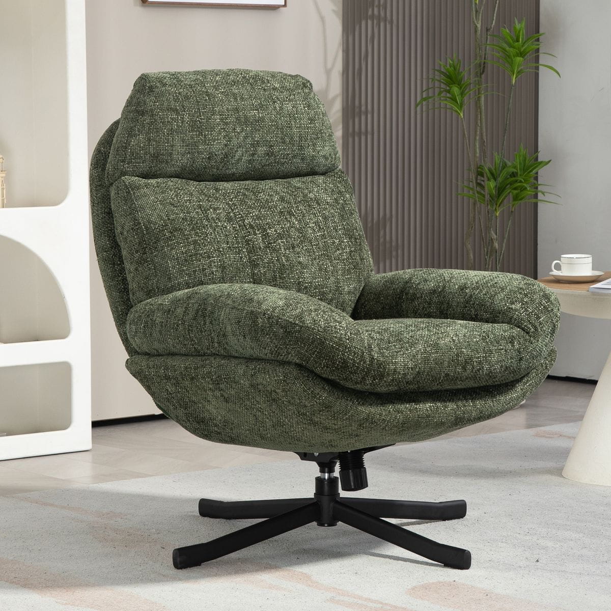 Fotel Chill obrotowy zielony khaki uszak Zago