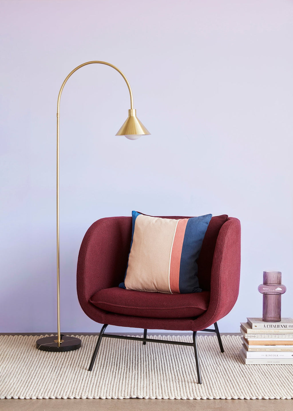 Fotel Modern bordowy 80x77x80 cm Hübsch
