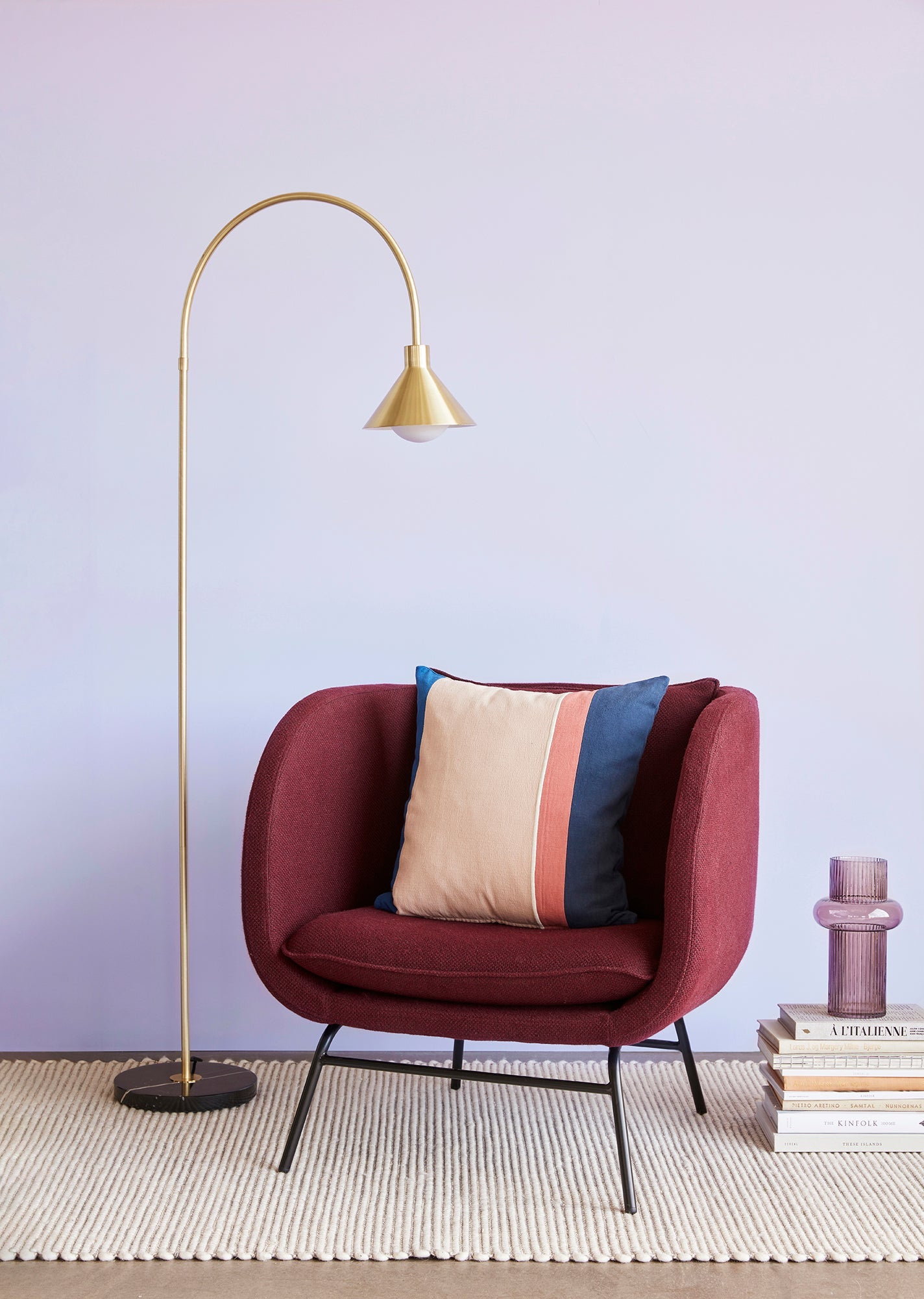 Fotel Modern bordowy 80x77x80 cm Hübsch