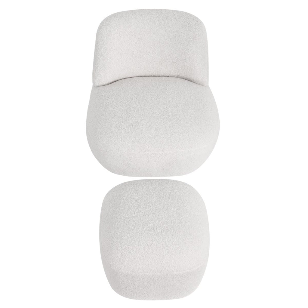 Fotel obrotowy Lana biały ecru 68x76x70 cm boucle Zago