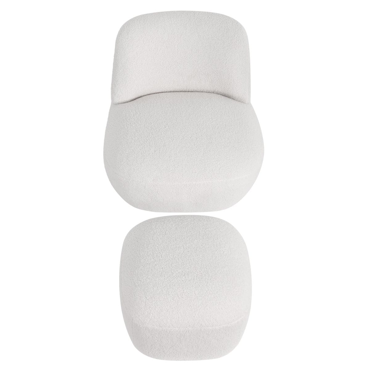 Fotel obrotowy Lana biały ecru 68x76x70 cm boucle Zago
