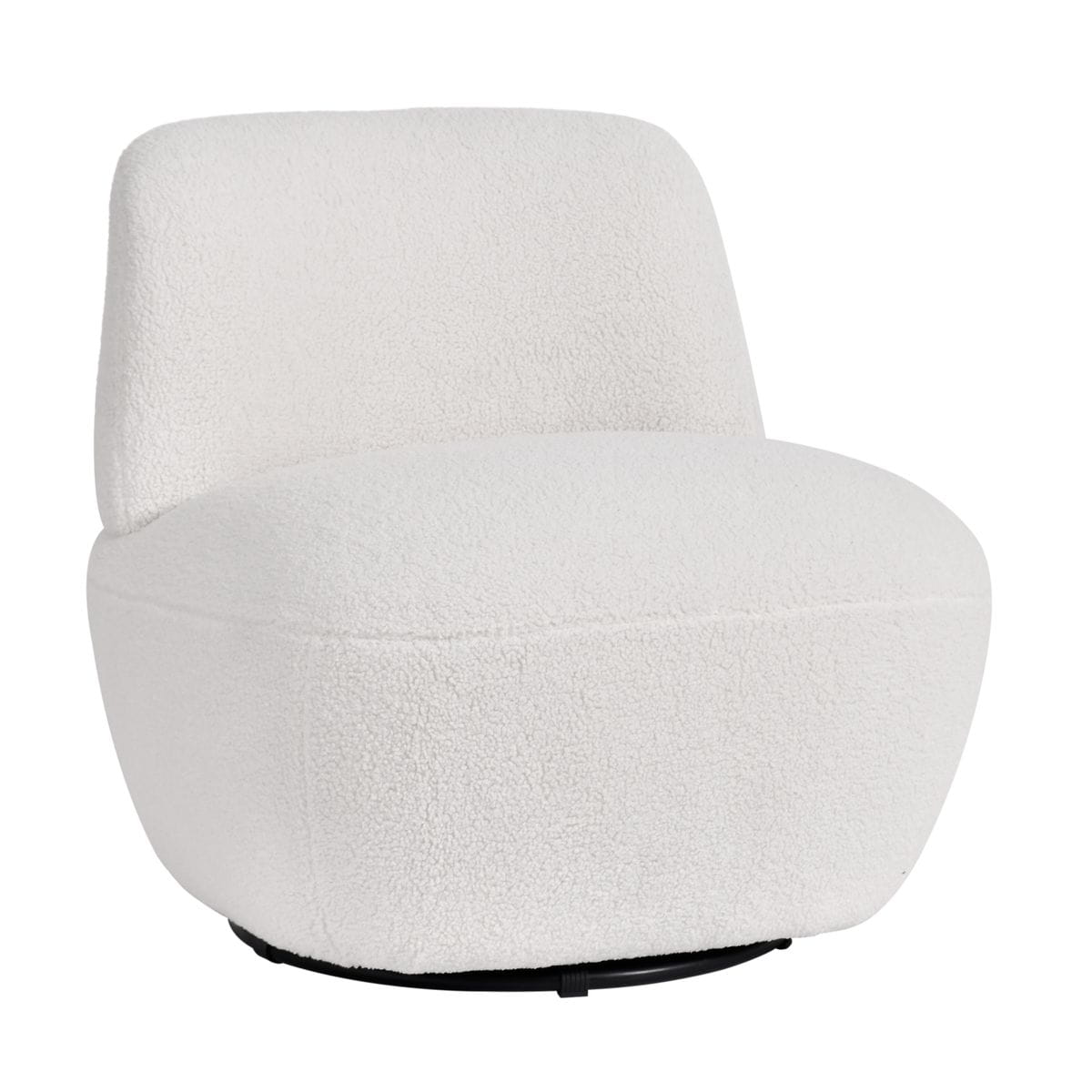 Fotel obrotowy Lana biały ecru 68x76x70 cm boucle Zago