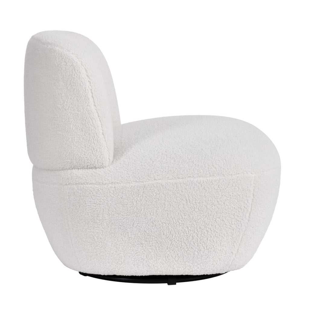 Fotel obrotowy Lana biały ecru 68x76x70 cm boucle Zago