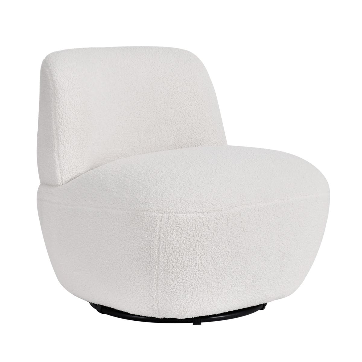 Fotel obrotowy Lana biały ecru 68x76x70 cm boucle Zago