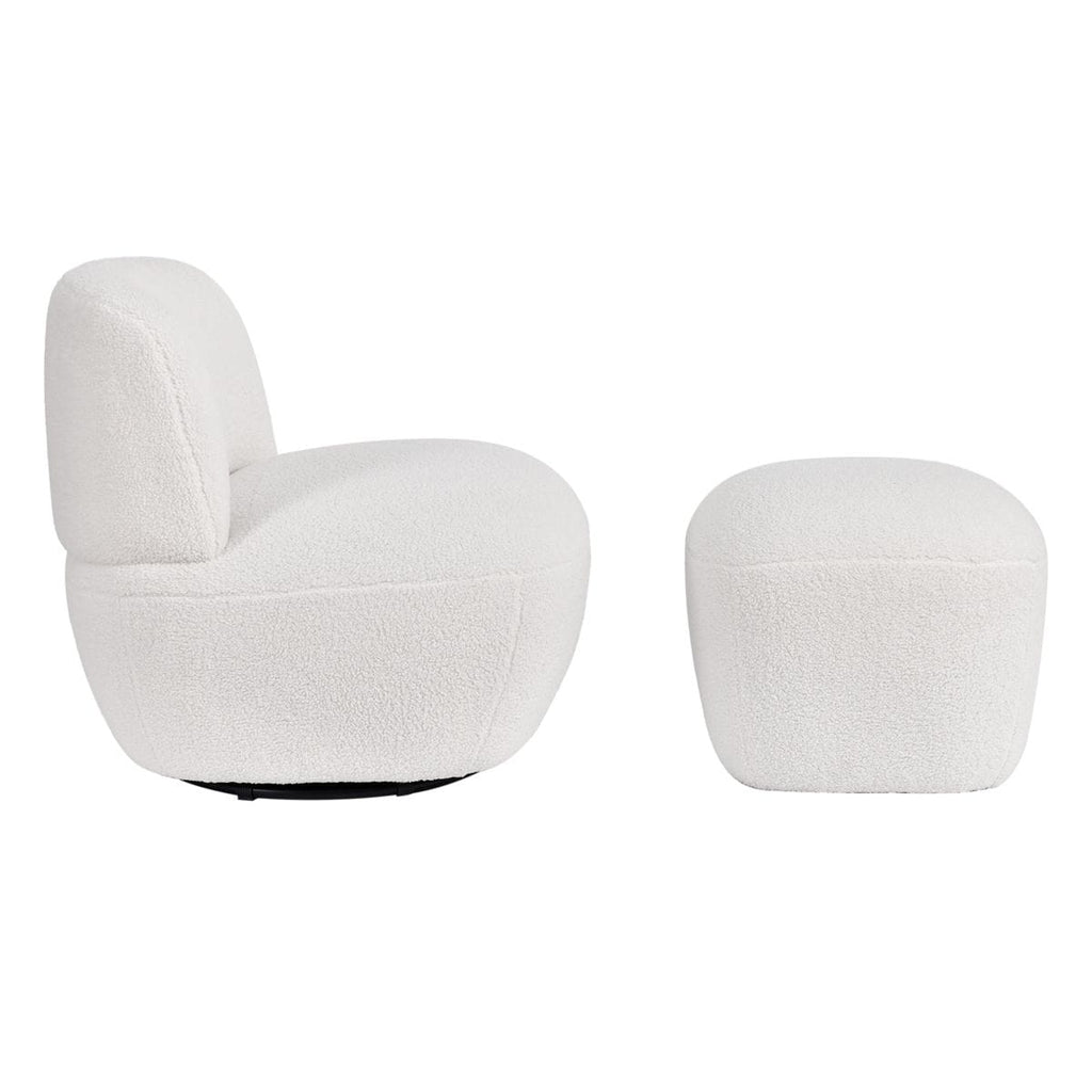 Fotel obrotowy Lana biały ecru 68x76x70 cm boucle Zago