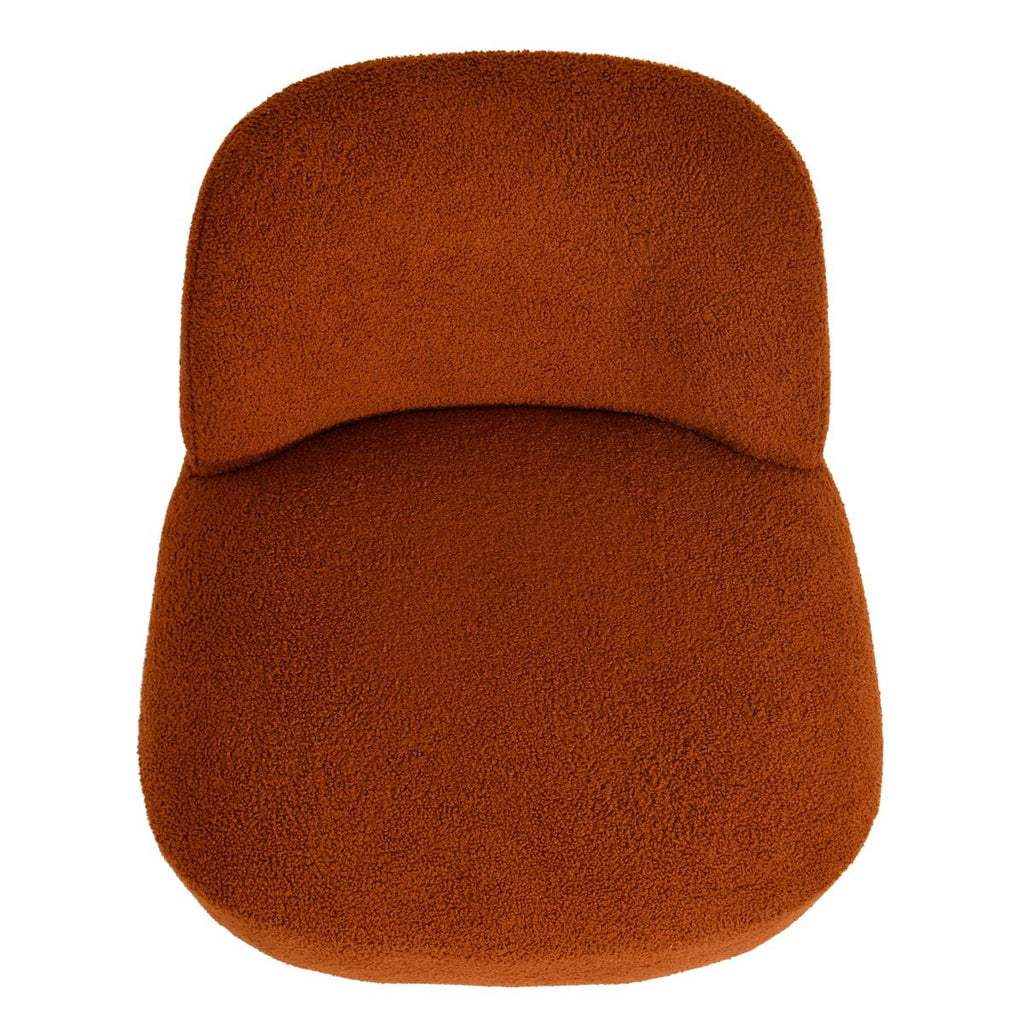 Fotel obrotowy Lana rdzawy terakota 68x76x70 cm boucle Zago