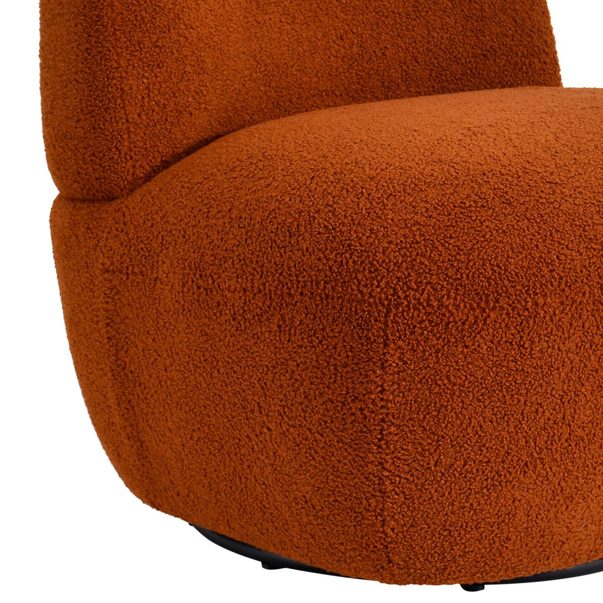 Fotel obrotowy Lana rdzawy terakota 68x76x70 cm boucle Zago