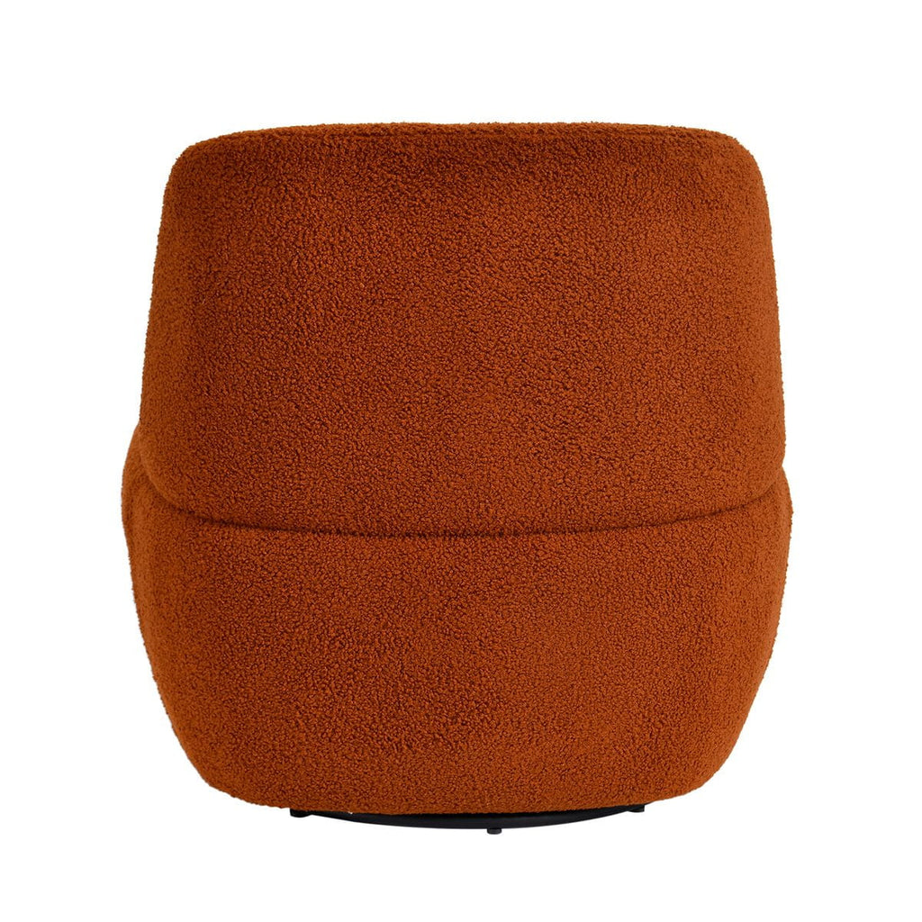 Fotel obrotowy Lana rdzawy terakota 68x76x70 cm boucle Zago