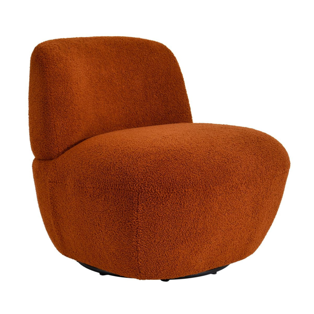 Fotel obrotowy Lana rdzawy terakota 68x76x70 cm boucle Zago