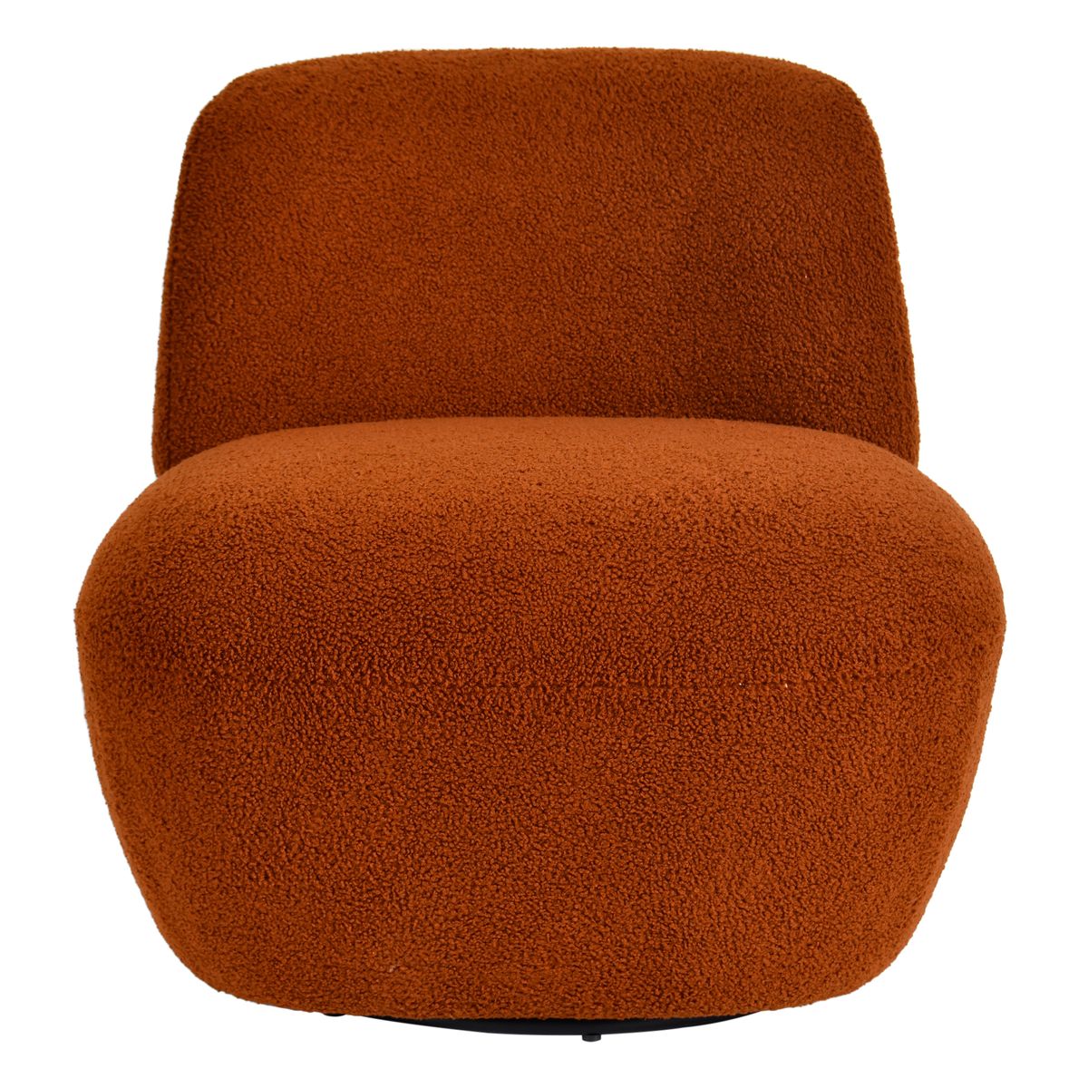 Fotel obrotowy Lana rdzawy terakota 68x76x70 cm boucle Zago
