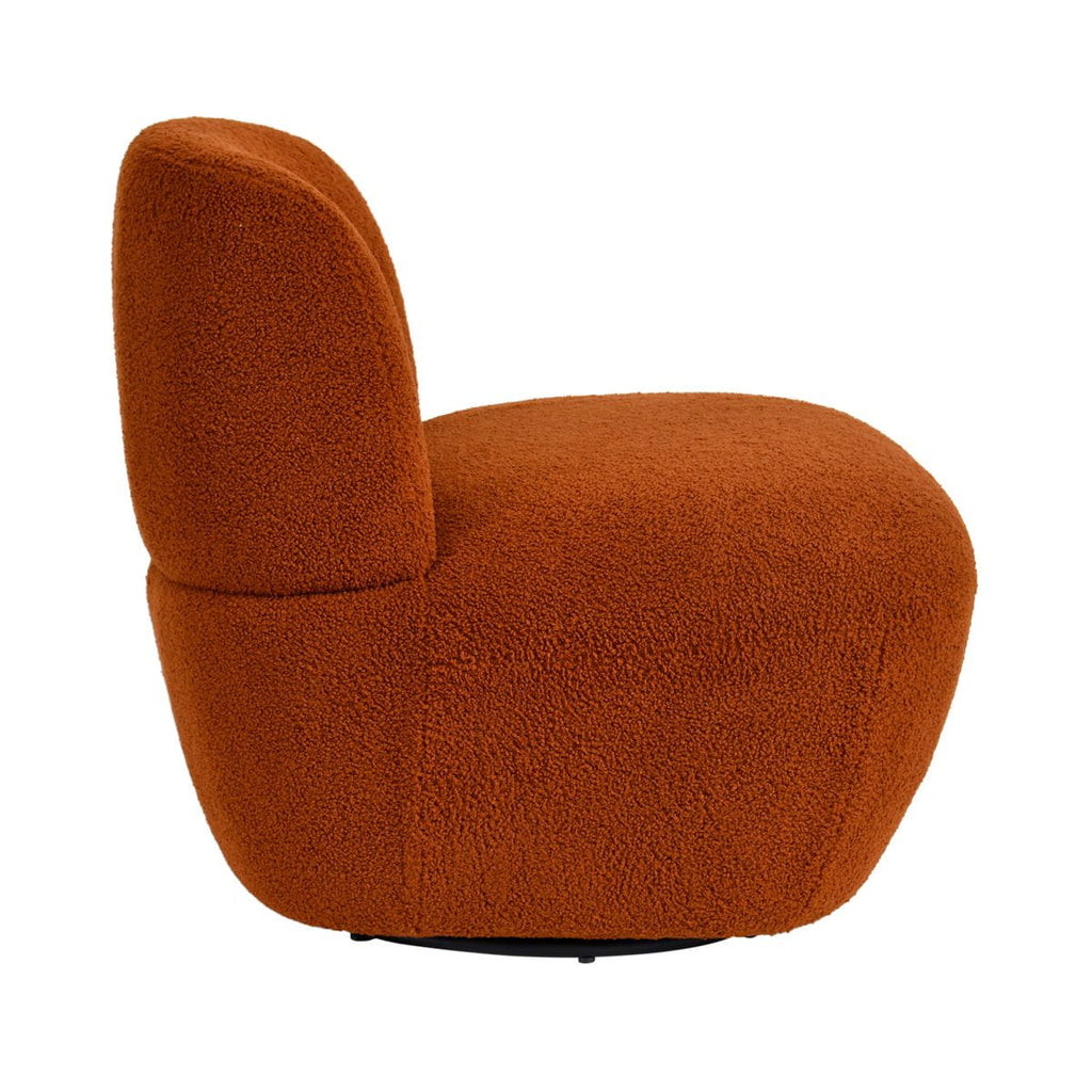 Fotel obrotowy Lana rdzawy terakota 68x76x70 cm boucle Zago