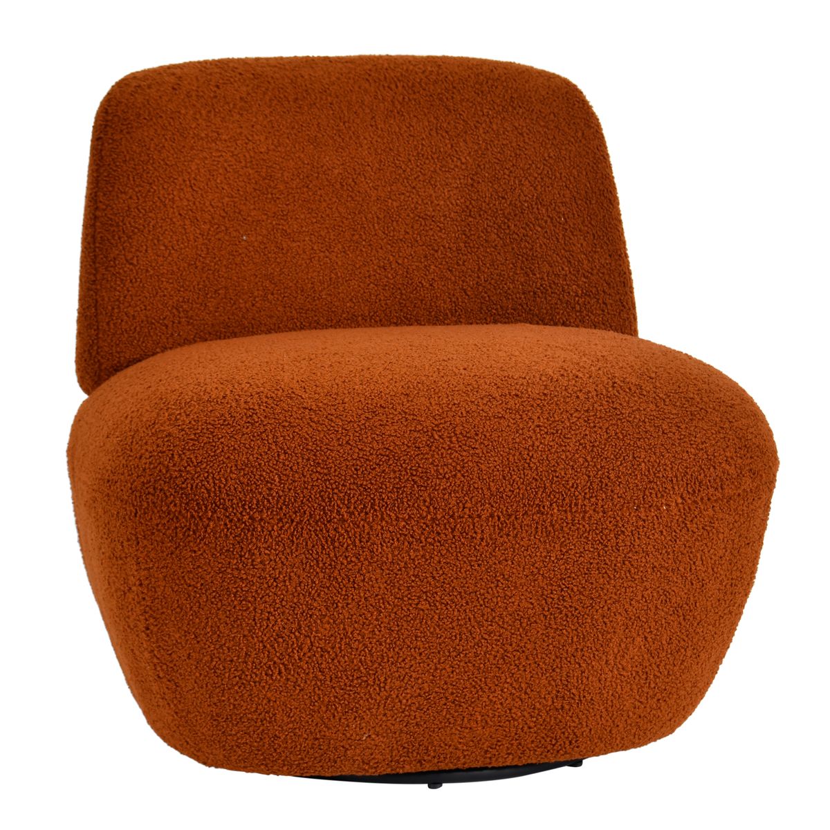 Fotel obrotowy Lana rdzawy terakota 68x76x70 cm boucle Zago