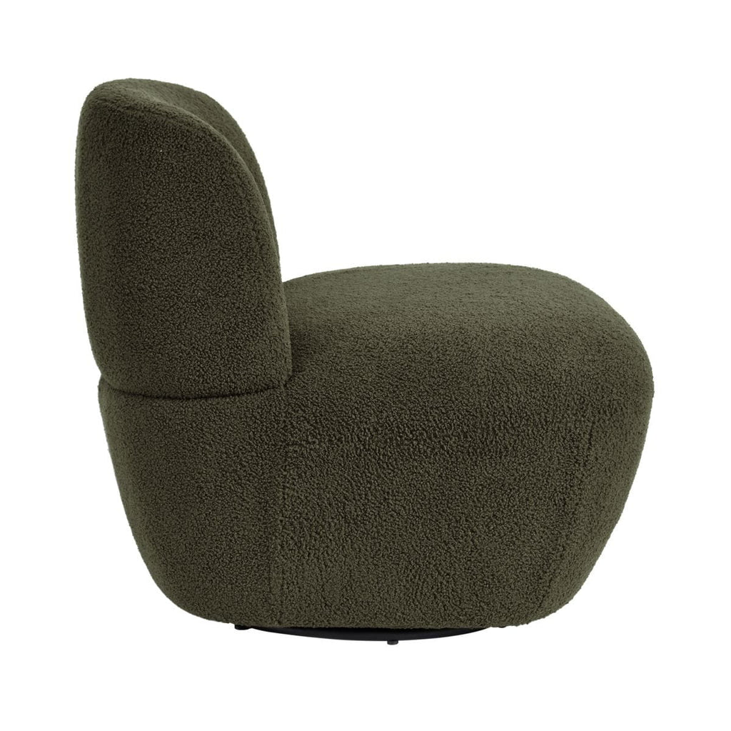 Fotel obrotowy Lana zielony 68x76x70 cm boucle Zago