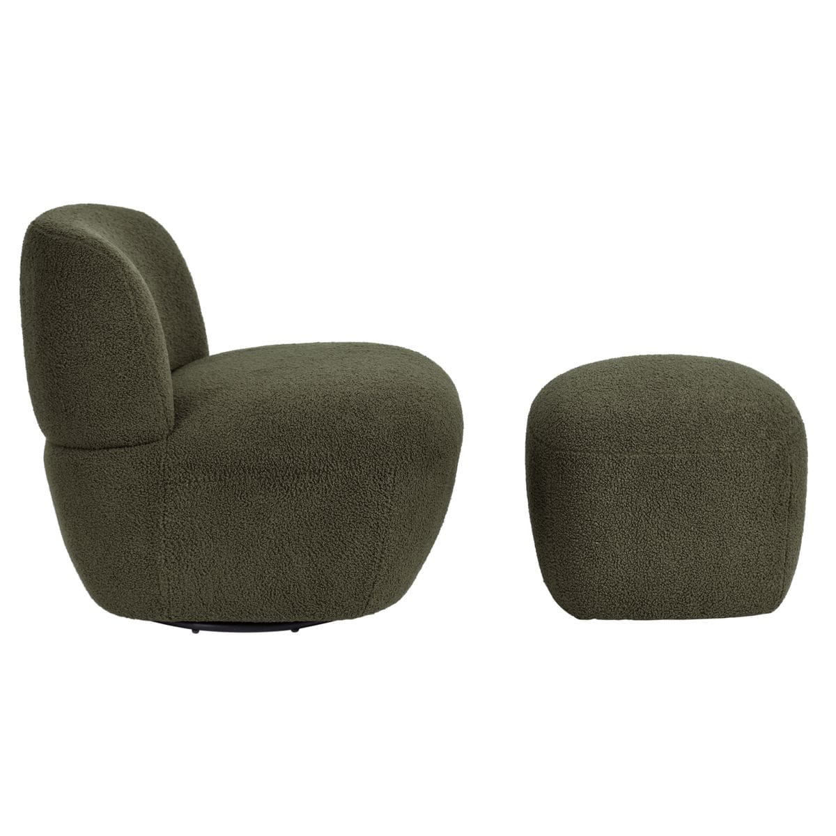 Fotel obrotowy Lana zielony 68x76x70 cm boucle Zago
