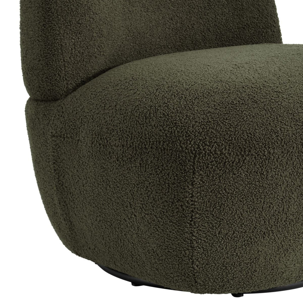 Fotel obrotowy Lana zielony 68x76x70 cm boucle Zago