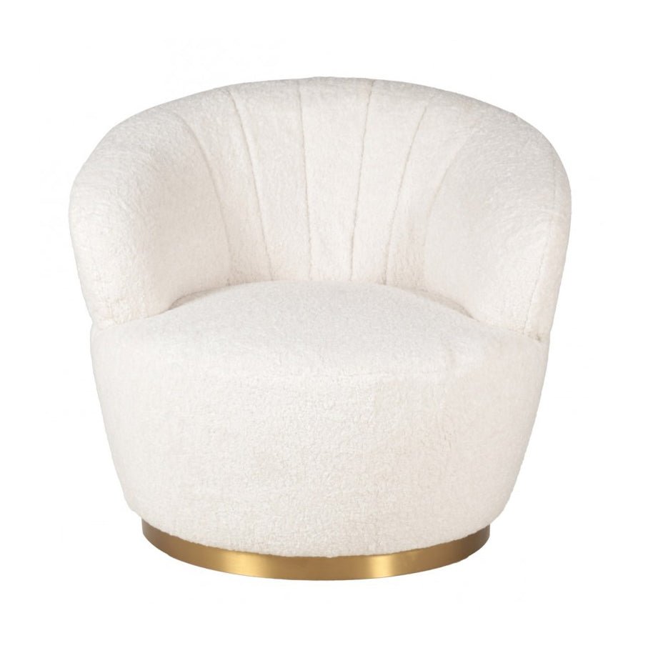 Fotel obrotowy Teddy Venus z tkaniny boucle Zago