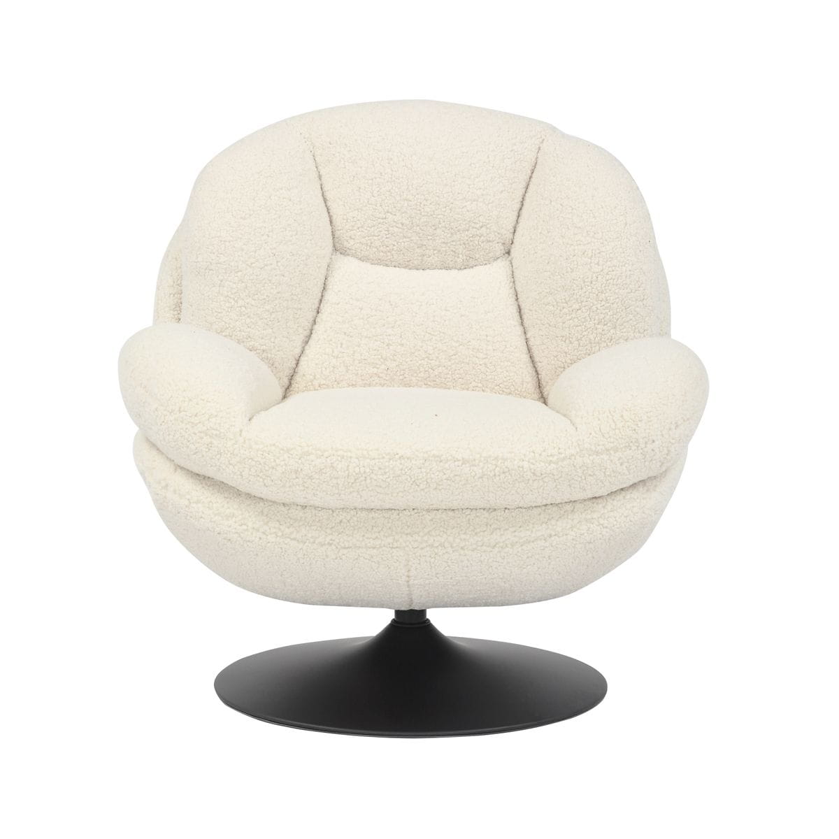 Fotel TOPI obrotowy biały boucle teddy Zago