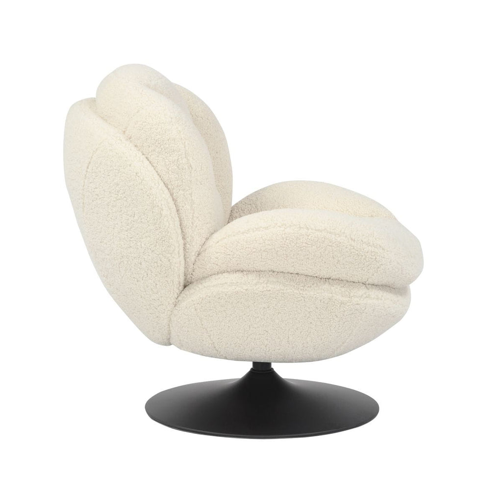 Fotel TOPI obrotowy biały boucle teddy Zago