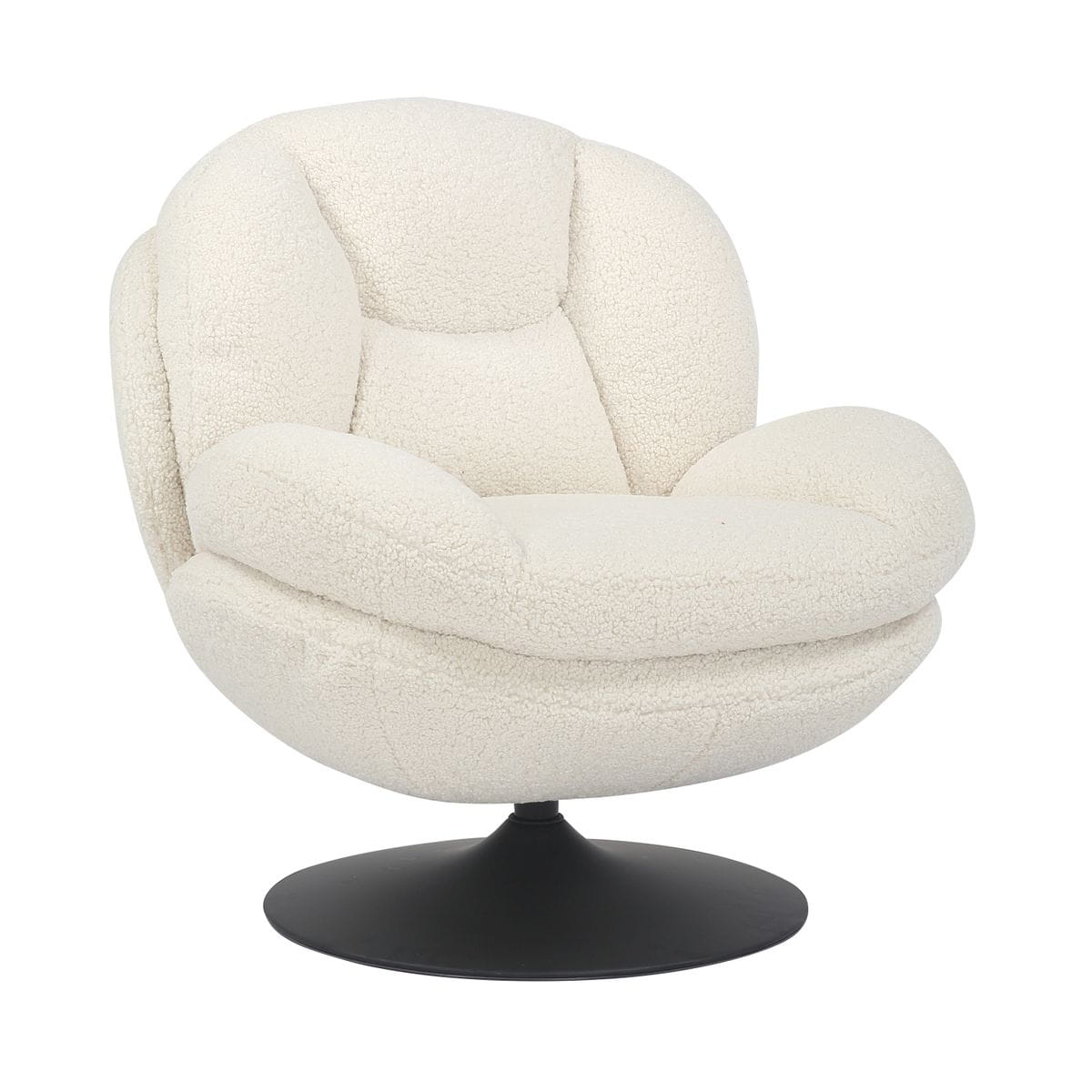 Fotel TOPI obrotowy biały boucle teddy Zago