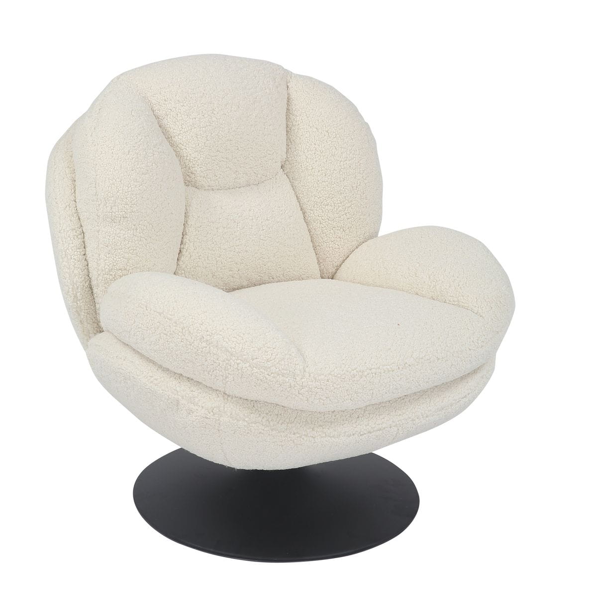 Fotel TOPI obrotowy biały boucle teddy Zago