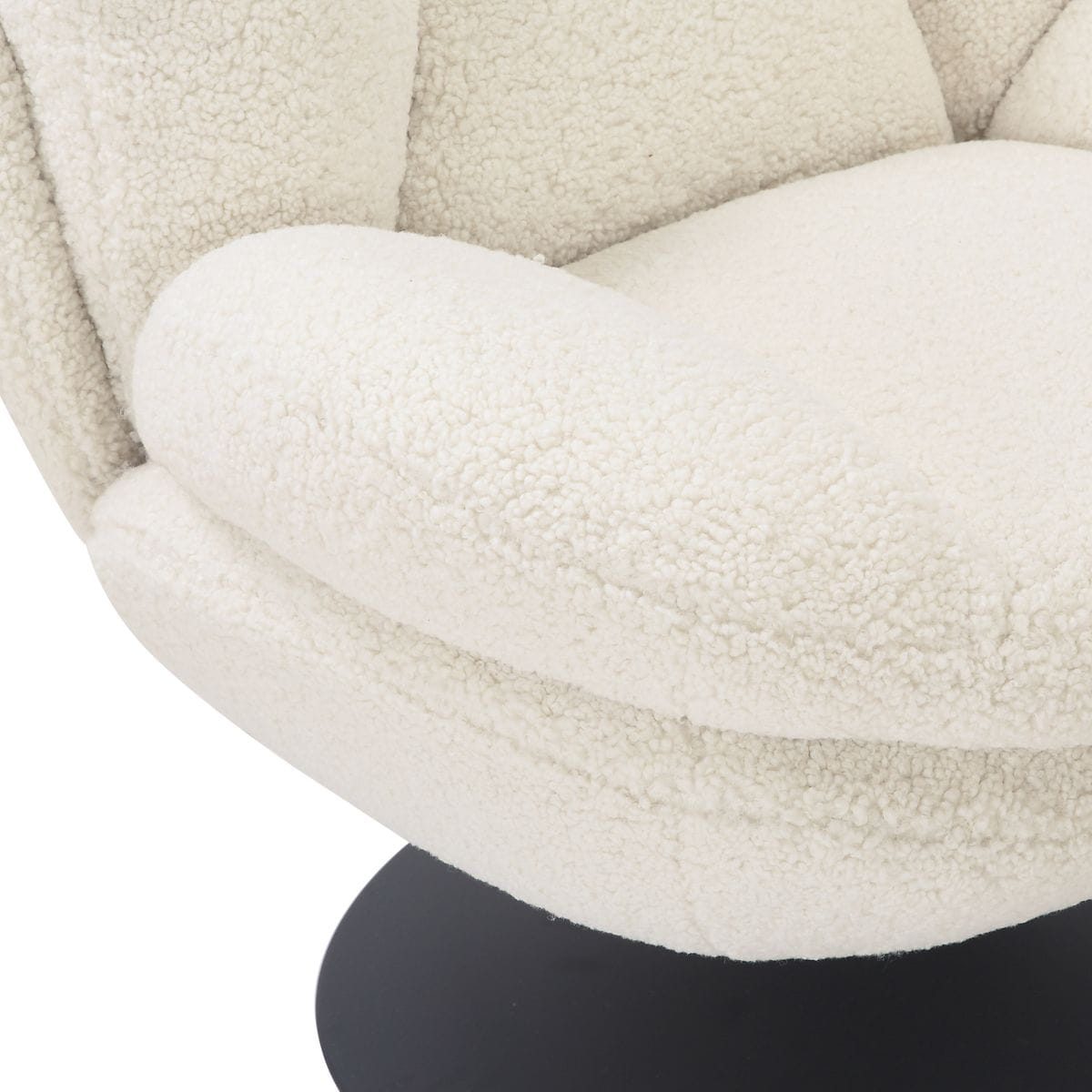 Fotel TOPI obrotowy biały boucle teddy Zago