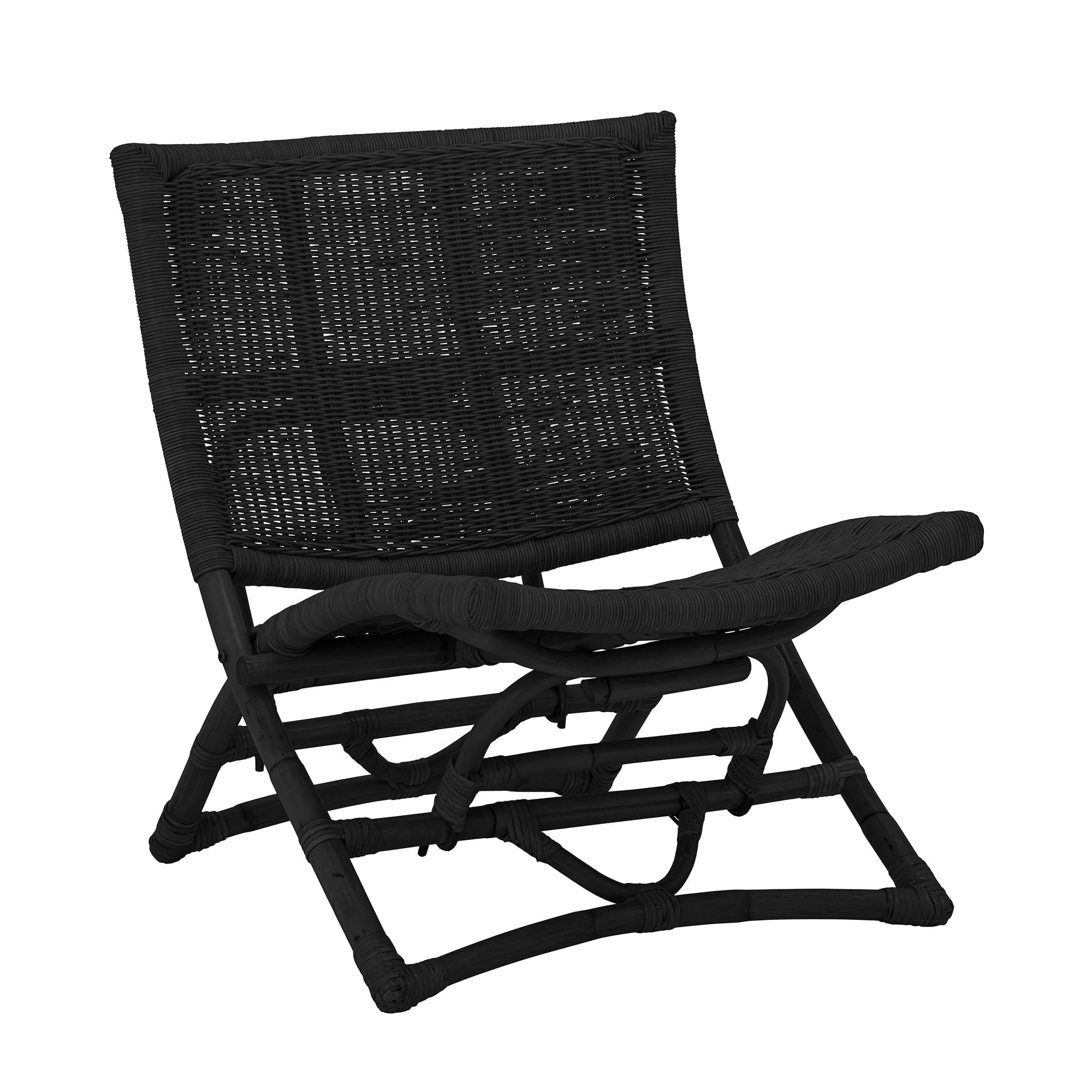 Fotel wypoczynkowy Baz czarny rattan Bloomingville 82050207 | HOMECEPT