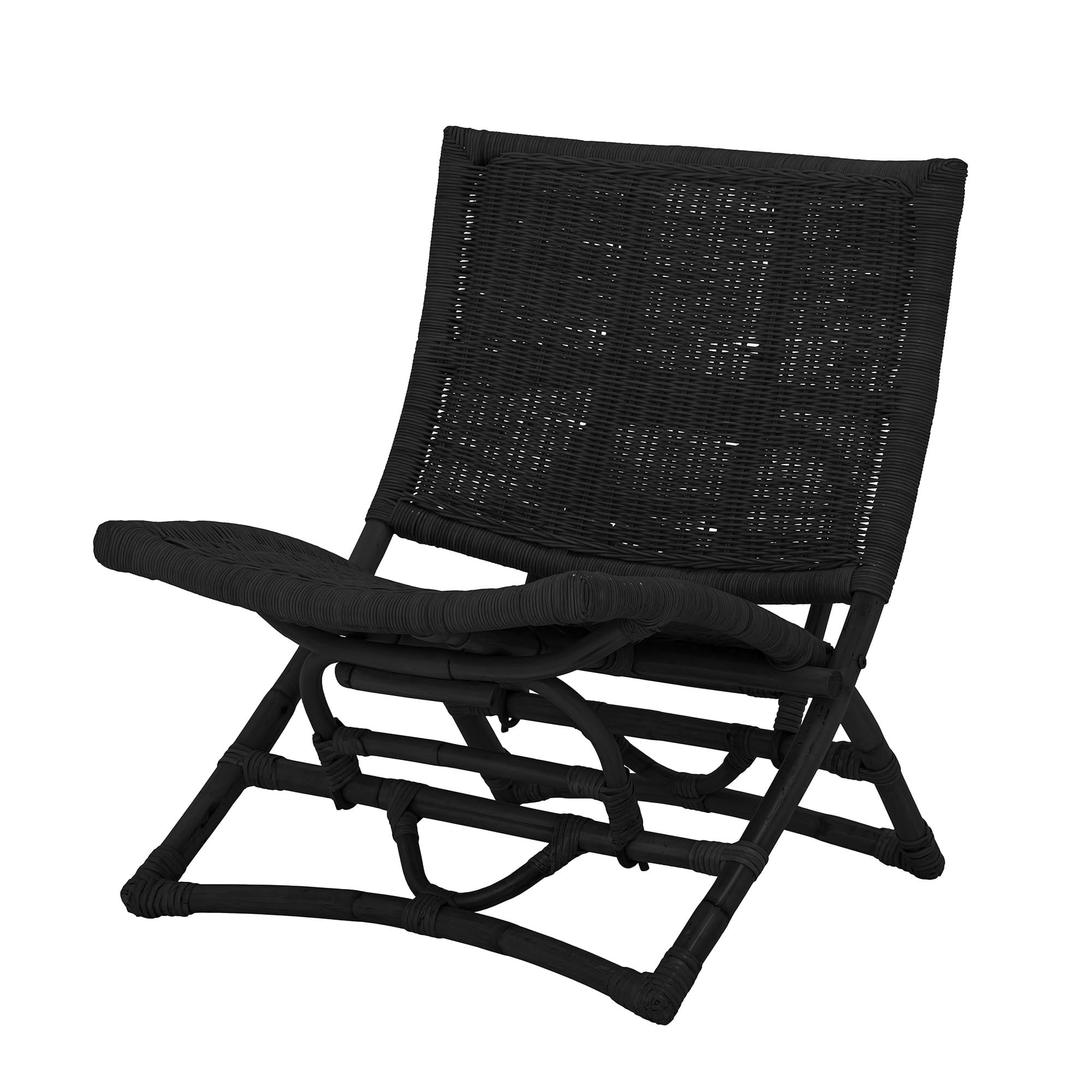 Fotel wypoczynkowy Baz czarny rattan Bloomingville 82050207 | HOMECEPT